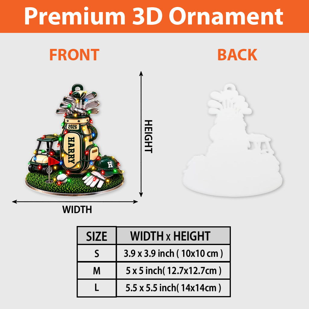 Golfer Dad 2026 - Personalized Golf Premium 3D Ornament