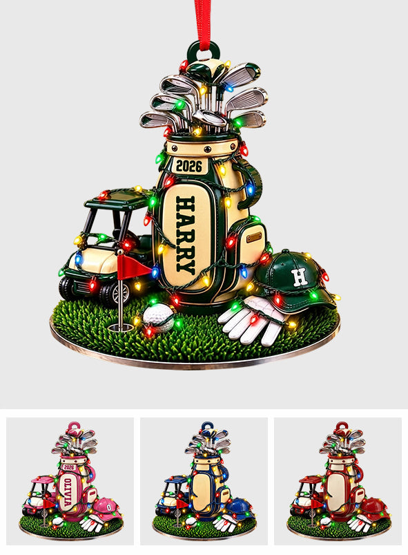 Golfer Dad 2026 - Personalized Golf Premium 3D Ornament