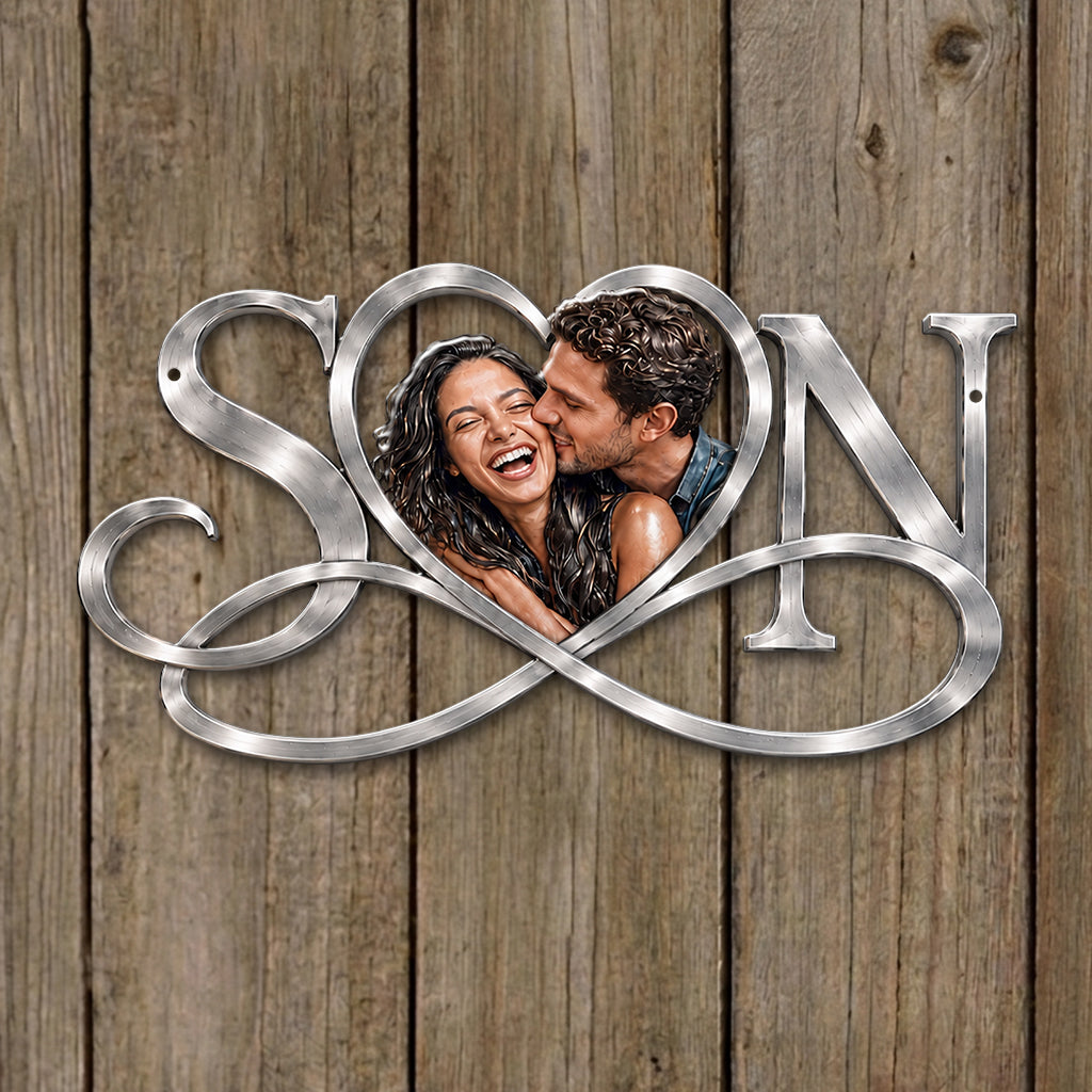 Love You - Personalized Couple 3D Printed Cut Metal Sign