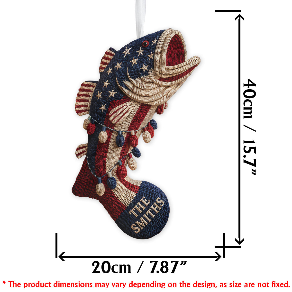 250 Years Gift For Fishing Lovers - Personalized Fishing Shaped Christmas Stocking