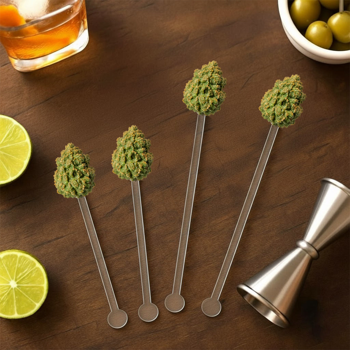 Love Weed - Personalized Weed Set Accent Mug with Acrylic Stirrers