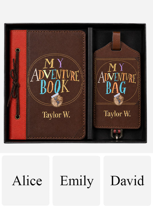 My Adventure Book - Personalized Up Movie Couple Passport Holder & Luggage Tag Set