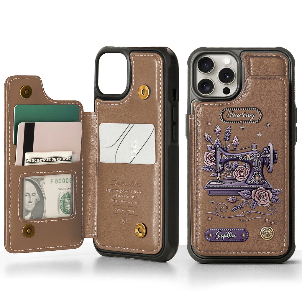 Love Sewing - Personalized Sewing Wallet Phone Case