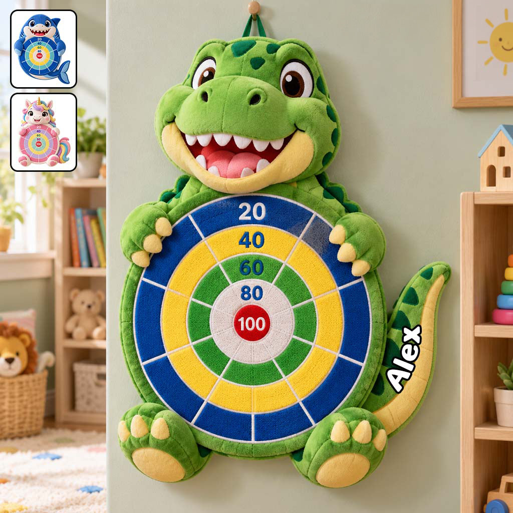 Ready, Aim, Giggle! - Personalized Kid Sticky Ball Dart Board Set