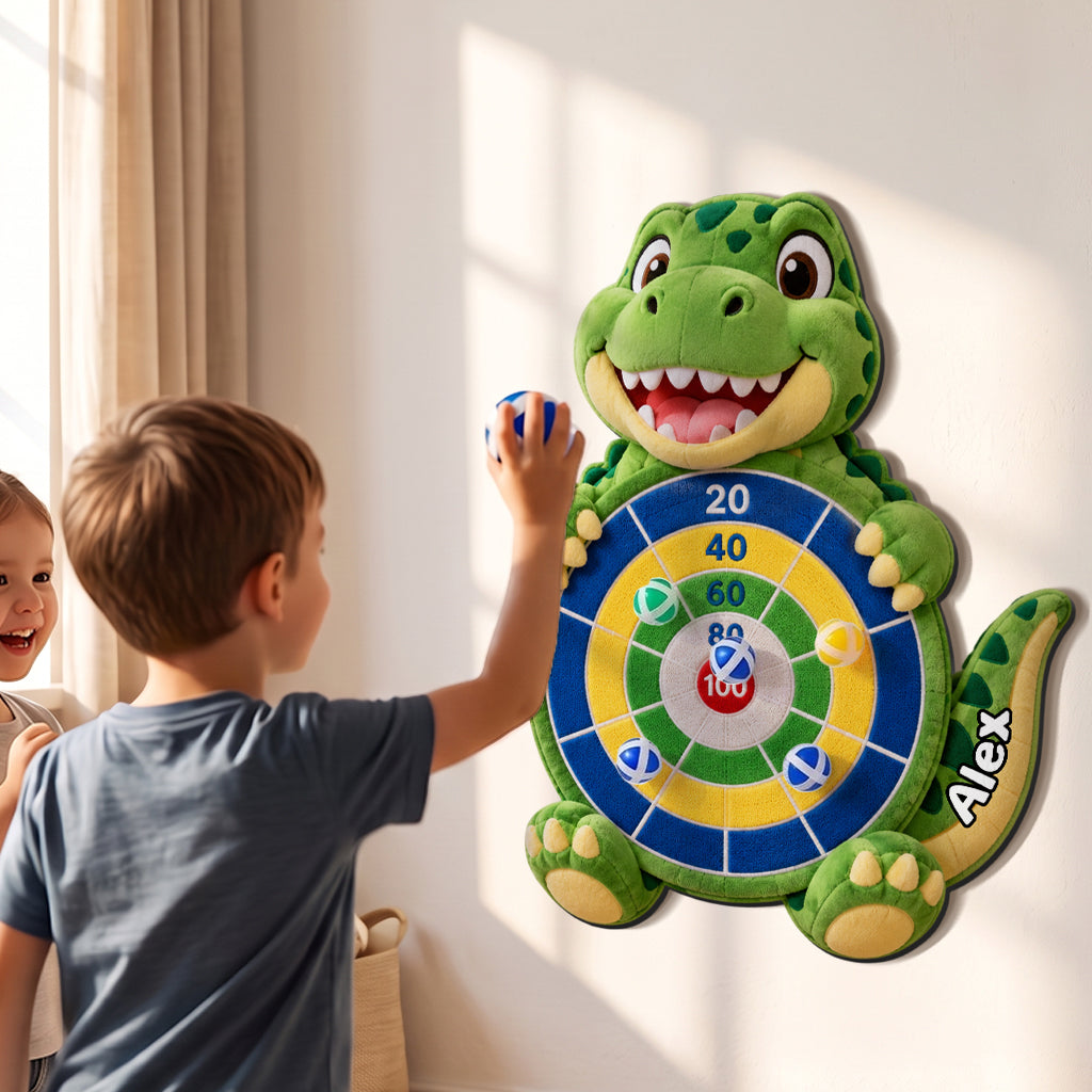 Ready, Aim, Giggle! - Personalized Kid Sticky Ball Dart Board Set