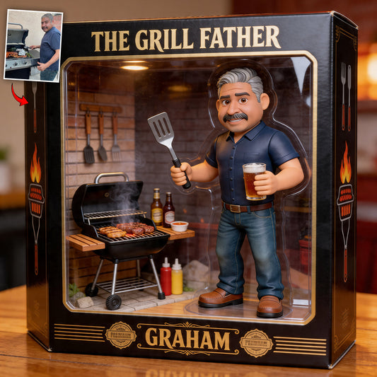 The Grilling Father - Personalized Father Custom Shaped Acrylic Plaque