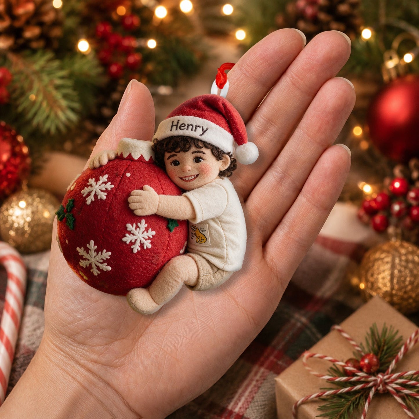 Little Christmas - Personalized Kid Plush Ornament