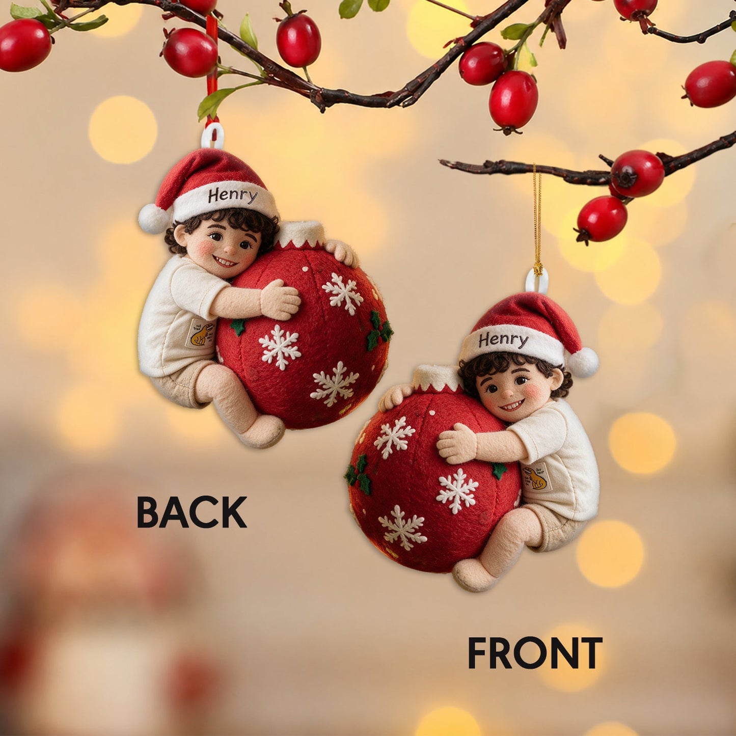 Little Christmas - Personalized Kid Plush Ornament