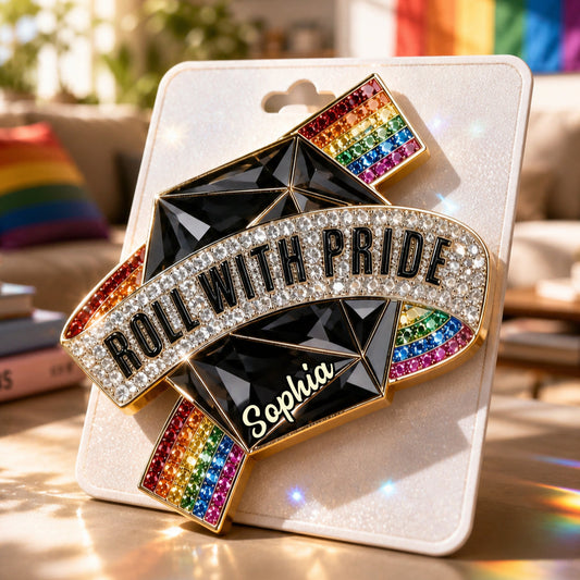 Roll With Pride - Personalized LGBT Support 3D Embossed Enamel Pin