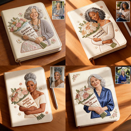 Mother's Day Flower Hug - Personalized Mother Leather Journal