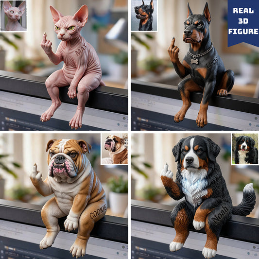 Pet Desk Monitor Figurine - Personalized Pet Premium 3D Figurine