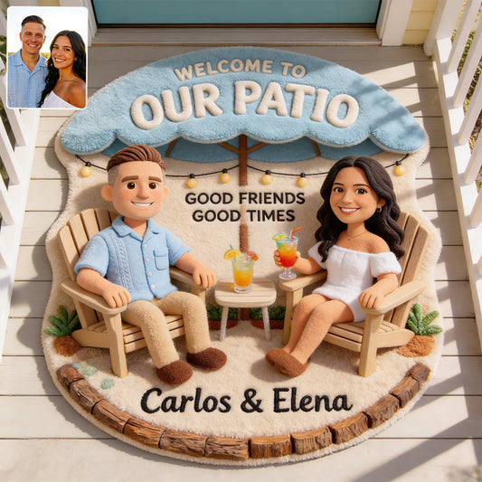 The Patio Bar Doormat - Custom From Photo - Personalized Backyard Non-Slip Tufted Rug