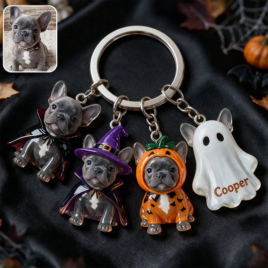Halloween Vibes - Personalized Dog Premium Keychain With Charms