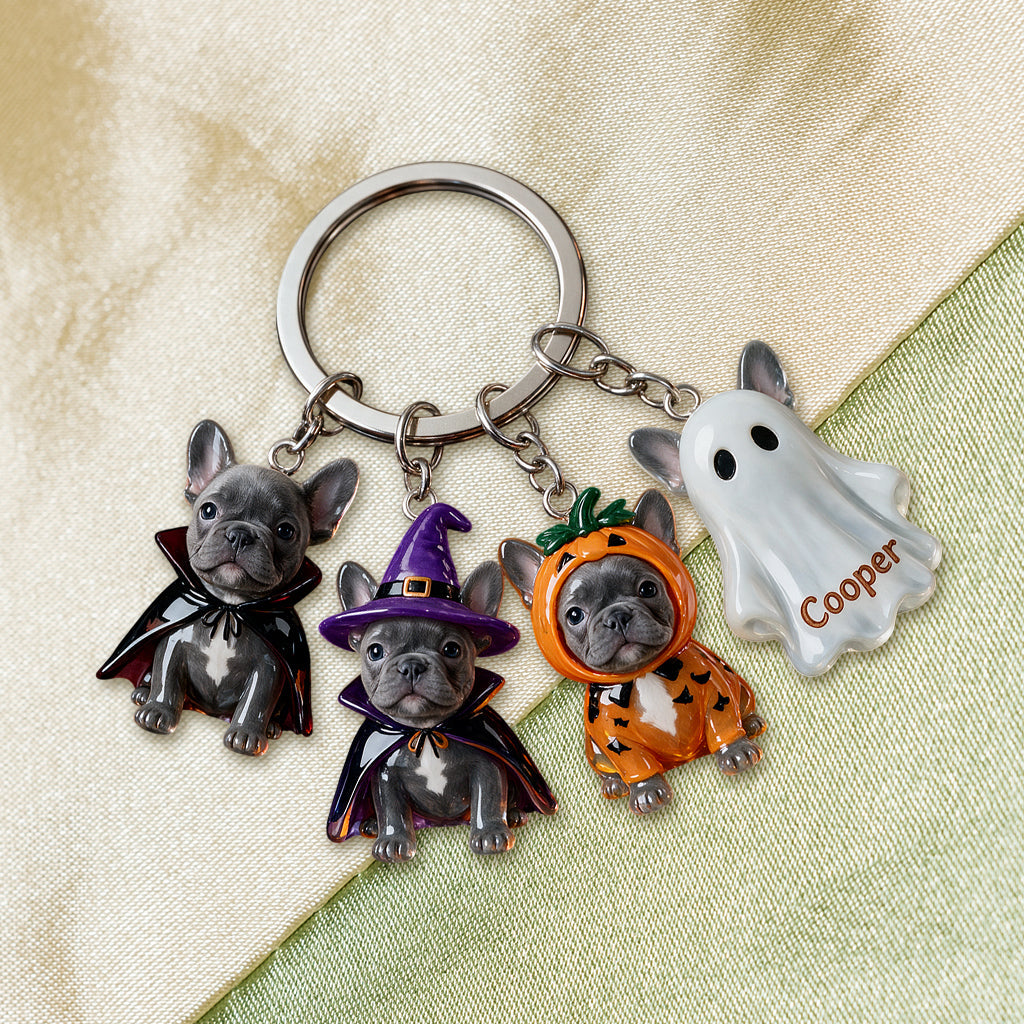 Halloween Vibes - Personalized Dog Premium Keychain With Charms