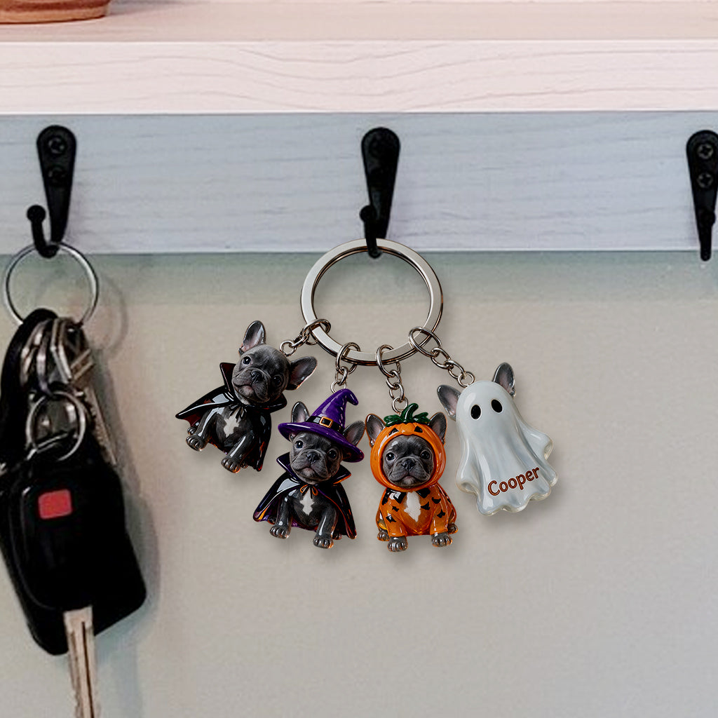 Halloween Vibes - Personalized Dog Premium Keychain With Charms