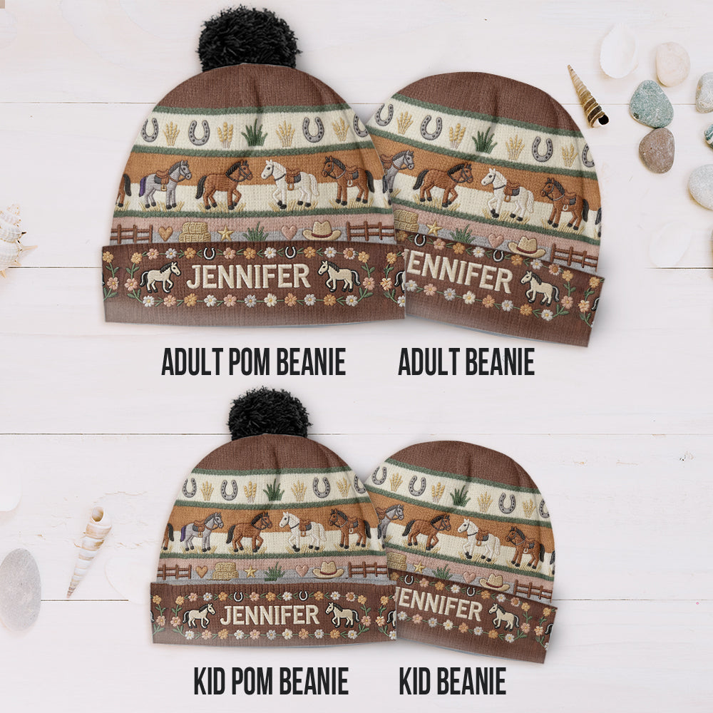 Love Horses - Personalized Horse Beanie Hat