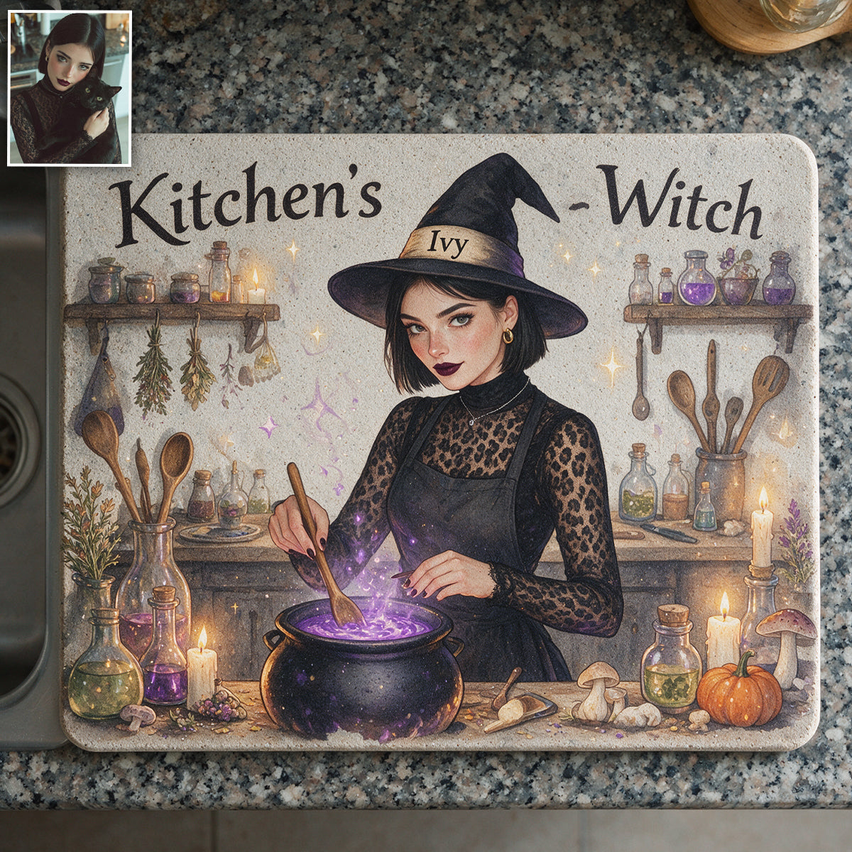 Witch's Kitchen - Personalized Witch Drying Mat