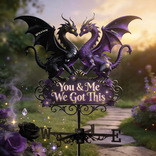 You & Me We Love You - Personalized Dragon Weather Vane