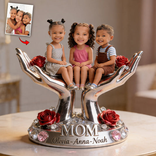 Mom Grandma Hands - Personalized Mother Custom Shaped Acrylic Plaque