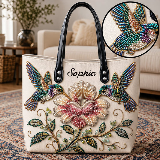 Love Hummingbird - Personalized Hummingbird Leather Bag