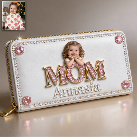 Mother's Day Gift, Custom From Any Photo - Personalized Mother Leather Long Wallet