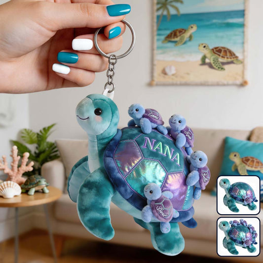 Nana Turtle - Personalized Grandma Plush Keychain