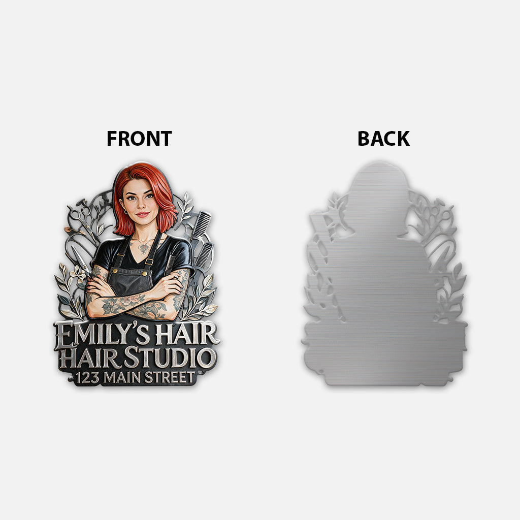 Meet The Owner - Personalized Hairdresser 3D Printed Cut Metal Sign