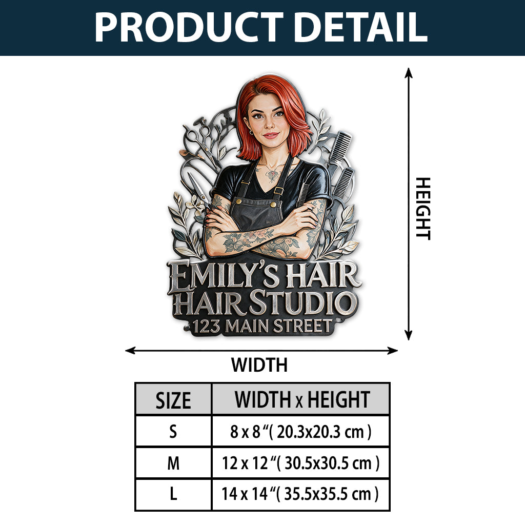 Meet The Owner - Personalized Hairdresser 3D Printed Cut Metal Sign