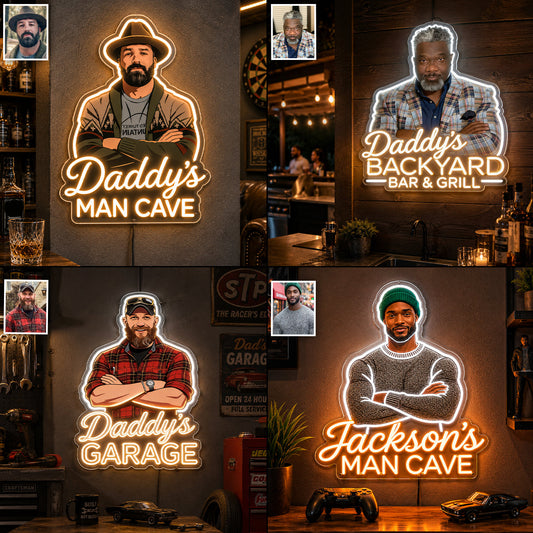 Man’s Signature Sign - Personalized Father LED Light Acrylic Sign