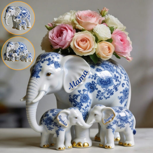 Mama Elephant - Personalized Mother Acrylic Pot