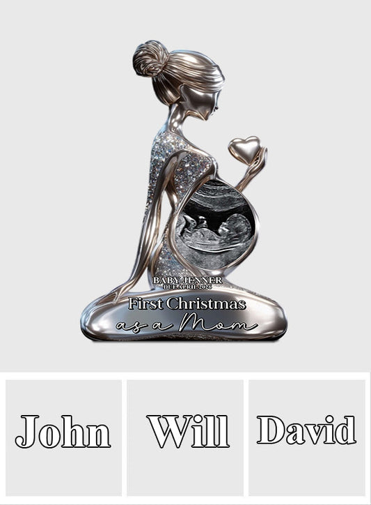 Pregnant Mom Baby Bump's First - Personalized Pregnancy Custom Shaped Acrylic Plaque