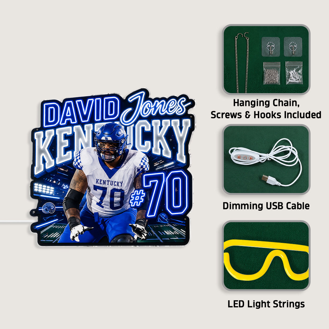 Game Day - Personalized Football Neon LED Light Sign