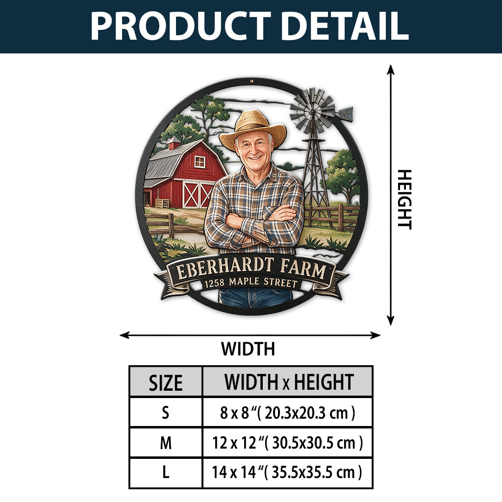 Country Life - Personalized Farmer 3D Printed Cut Metal Sign