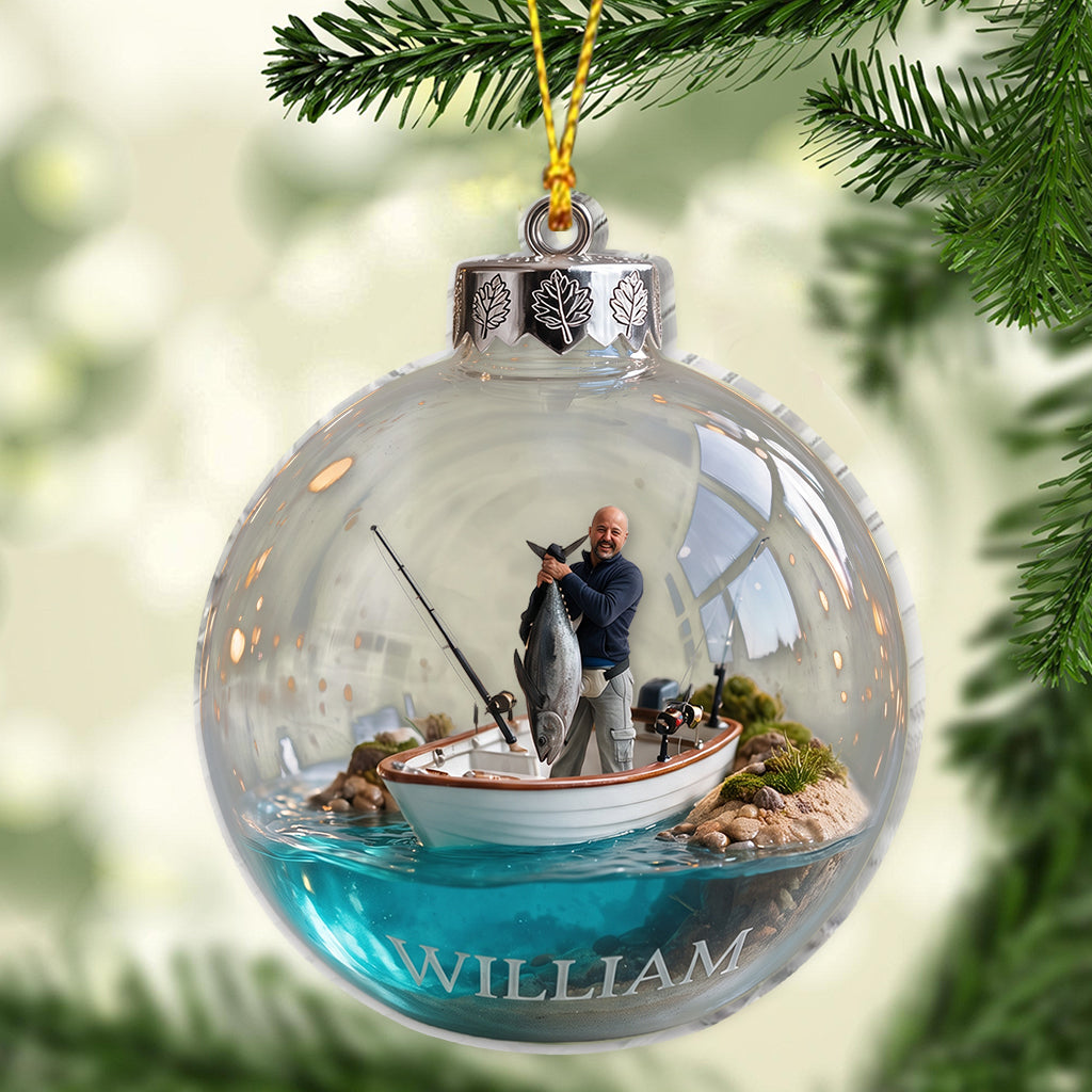 Fisherman Christmas - Personalized Fishing Ornament