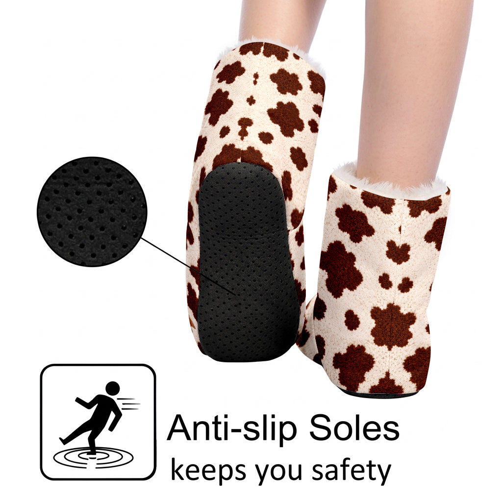 Love Highland Cow - Personalized Highland Cow Faux Fur Boot Slippers