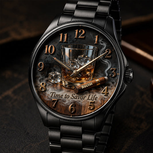 Time To Savor Life - Personalized Whisky Hand Watch