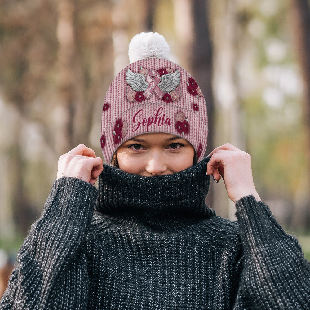 We Wear Pink - Personalized Breast Cancer Awareness Beanie Hat