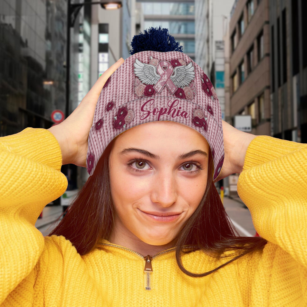 We Wear Pink - Personalized Breast Cancer Awareness Beanie Hat