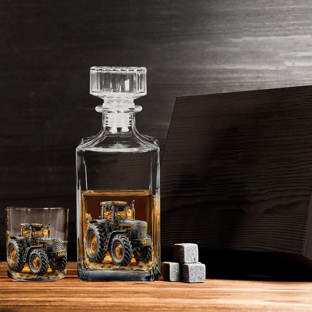 Strong Farmer - Personalized Tractor Whiskey Glass