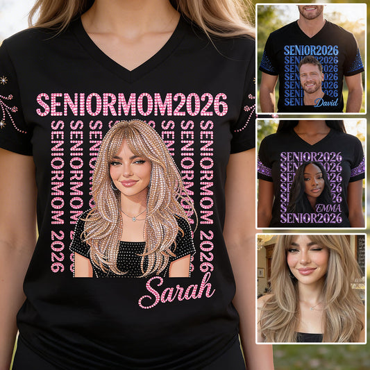 Senior2026 - Personalized Graduation Fully Printed V-Neck T-Shirt