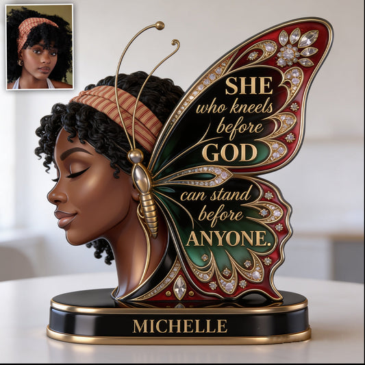 She Who Kneels Before God - Personalized African American Custom Shaped Acrylic Plaque
