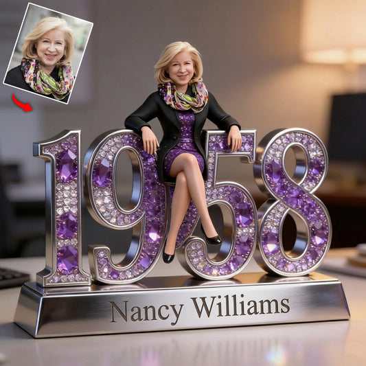 Photo and Year - Gift For Her - Personalized Birthday Custom Shaped Acrylic Plaque