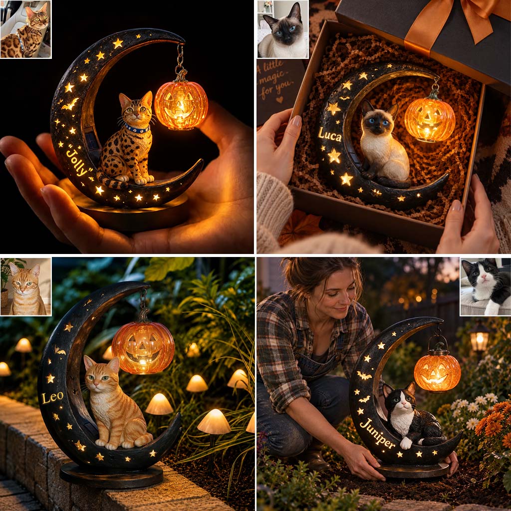 Halloween Cat - Personalized Cat Solar Acrylic Light