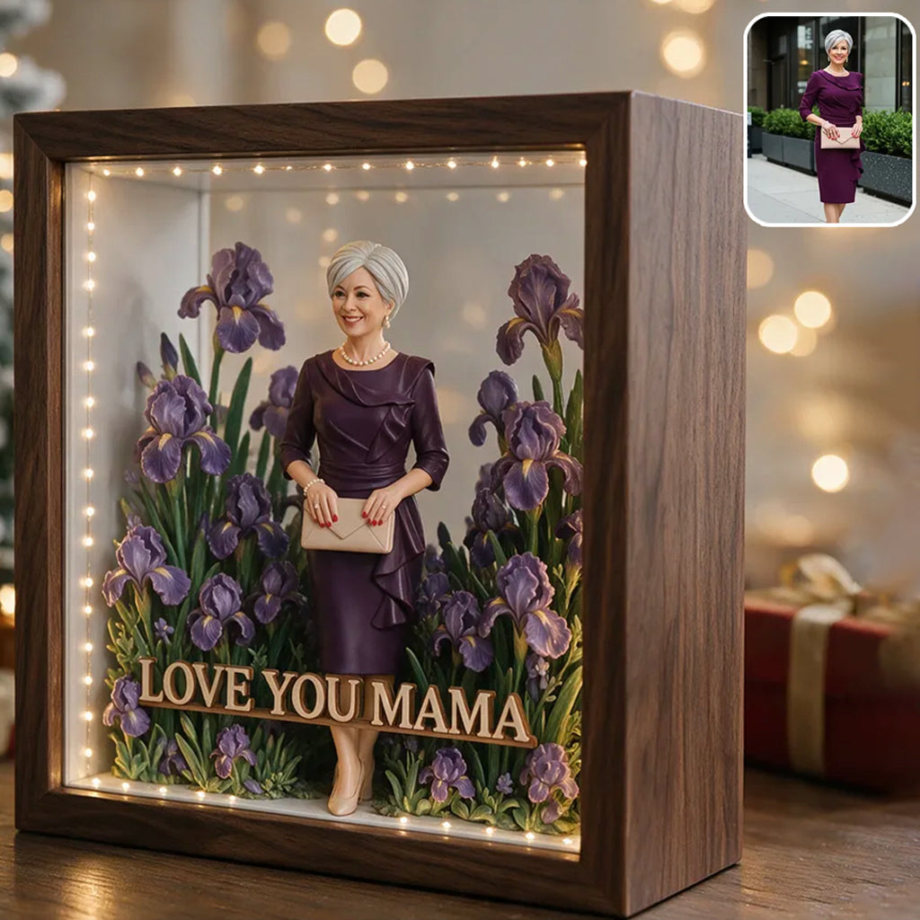 Floral Keepsake Gift For Her/ Mother/ Sister/ Besties... - Personalized Mother Wooden Frame LED Light