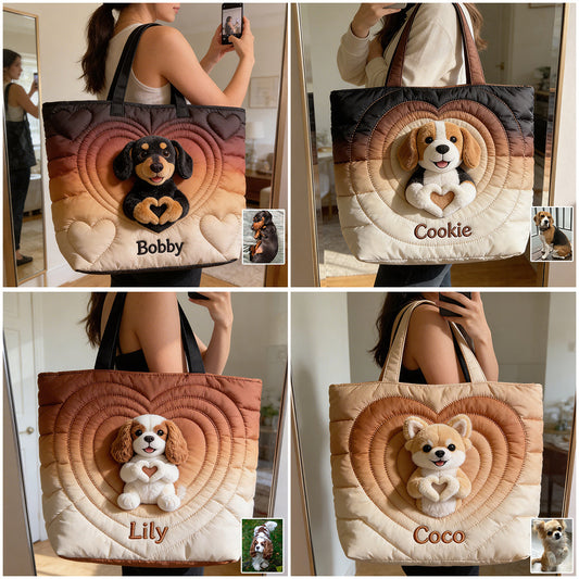 Love Dogs - Personalized Dog Cloth Tote Bag & Plush Brooch