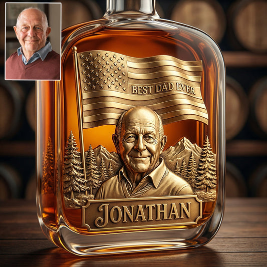 Unique Gift For Father's Day - Personalized Father Wine Bottle
