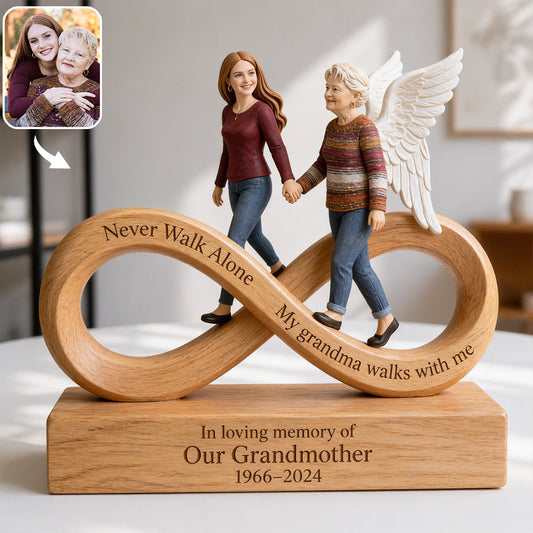 Never Walk Alone - Personalized Memorial Custom Shaped Acrylic Plaque