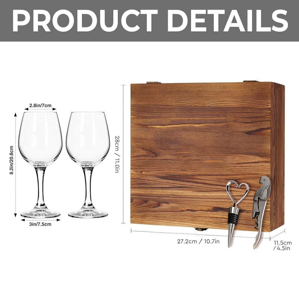 Drink Up Witches - Personalized Witch Wine Glasses Set With Wooden Box
