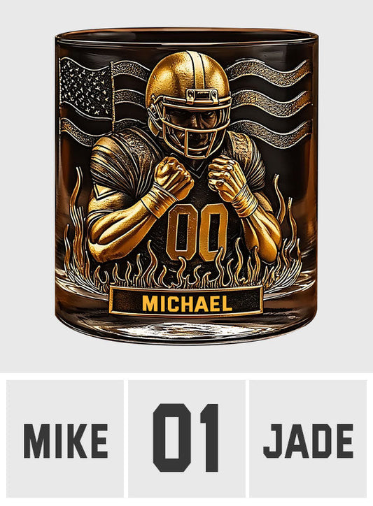 Whiskey & American Football - Personalized Football Whiskey Glass