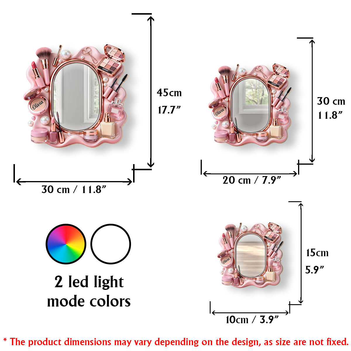 Makeup Artist - Personalized Makeup Wall Mirror With LED Light